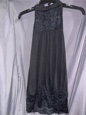 Body Central Black Lace Halter Top
